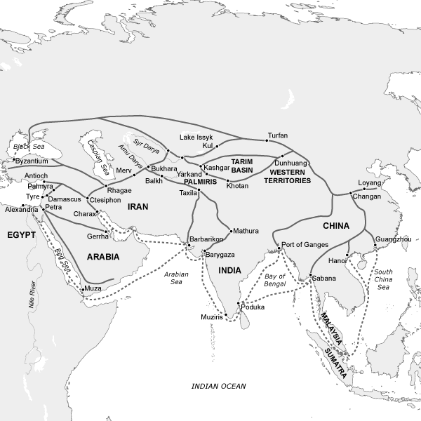 map of the Silk Road