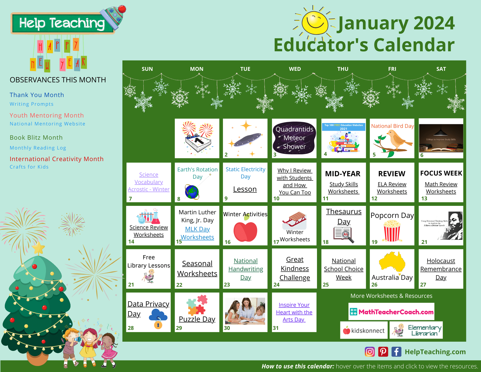 Educator's Calendar 2024 (US)